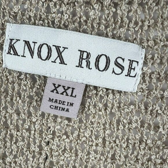 Knox Rose Womens Sweater XXL 2X Stripe Multicolor Open Knit Long Sleeve Pullover - Picture 2 of 7